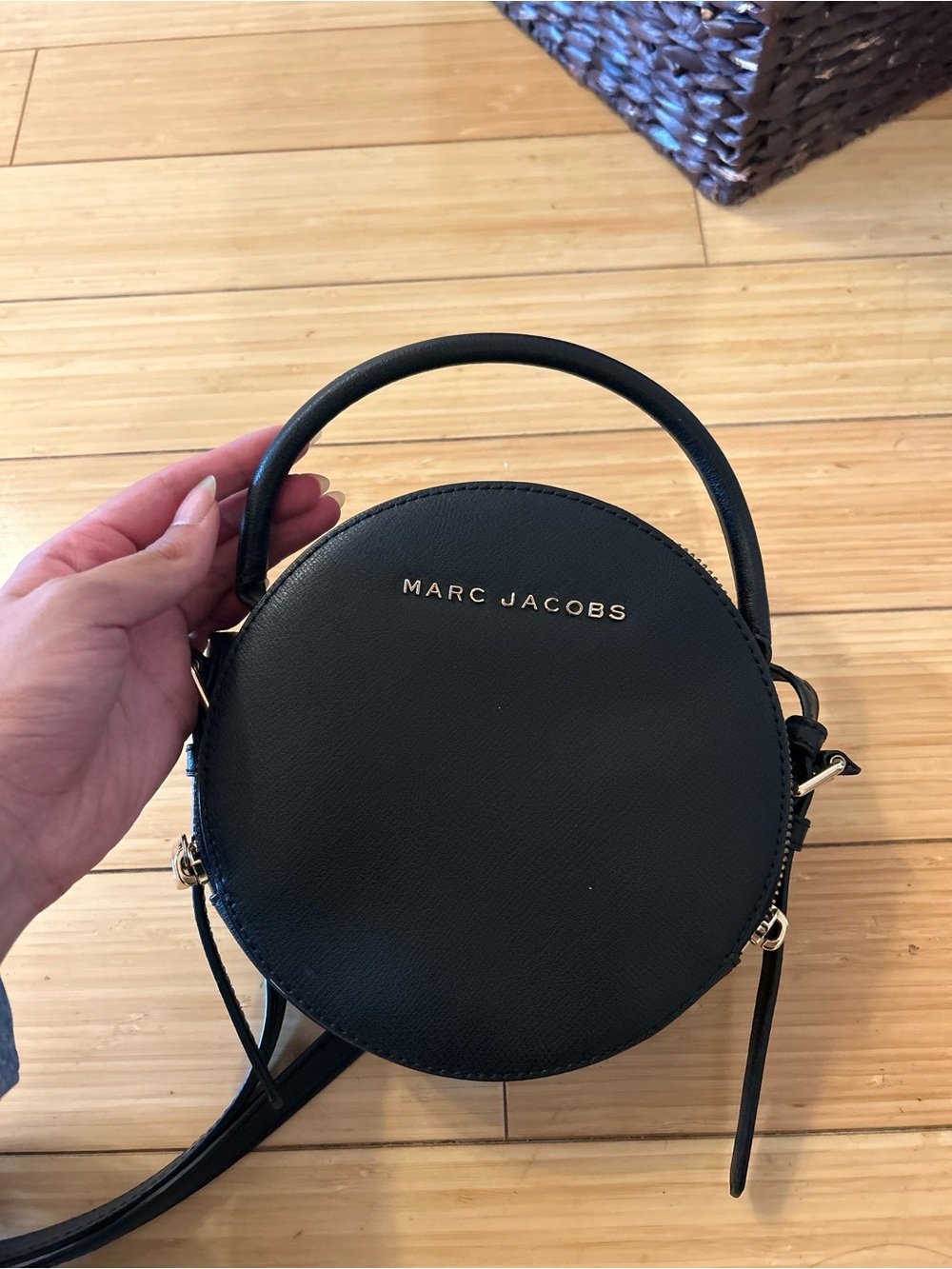 Marc Jacobs Black Round Top-Handle Mini Crossbody
